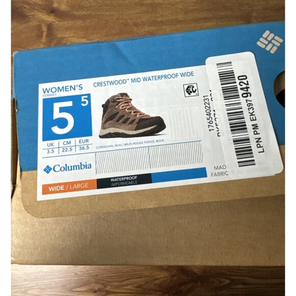 Columbia Crestwood Mid Waterproof Boots - Cordovan/Mud - Size Women's 5.5 Wide - Picture 10 of 10